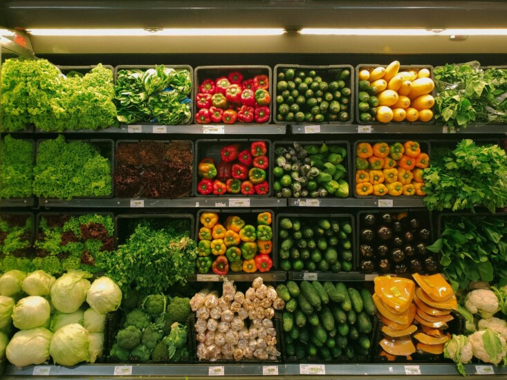 grocery store's vegetable aisle
