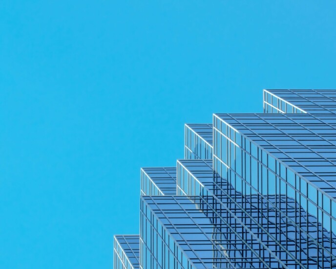 buildings against a blue sky