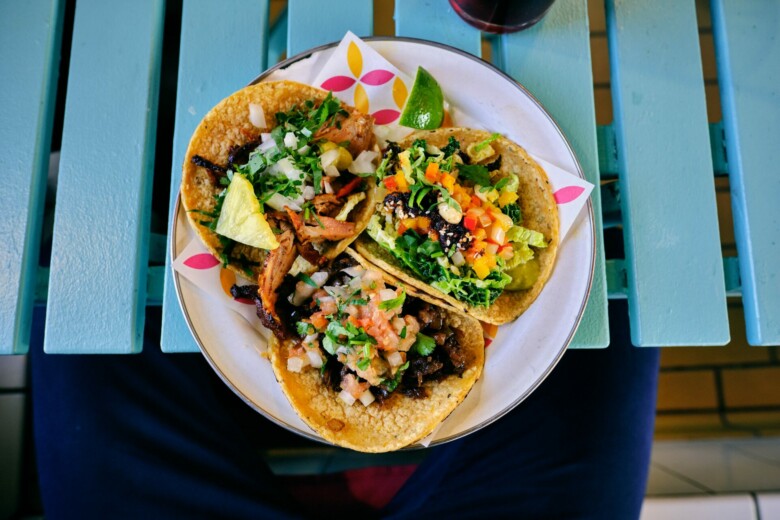 Tree tacos on a plate