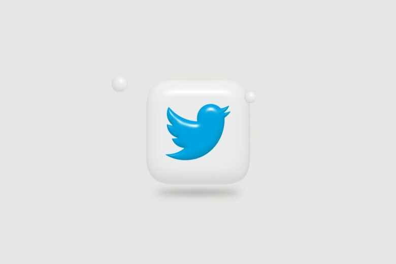 Twitter logo on light background.